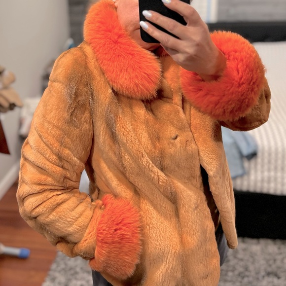 Cisodono Italian designer sheared Mink with full fox Collar jacket/coat🔥 - Picture 16 of 16